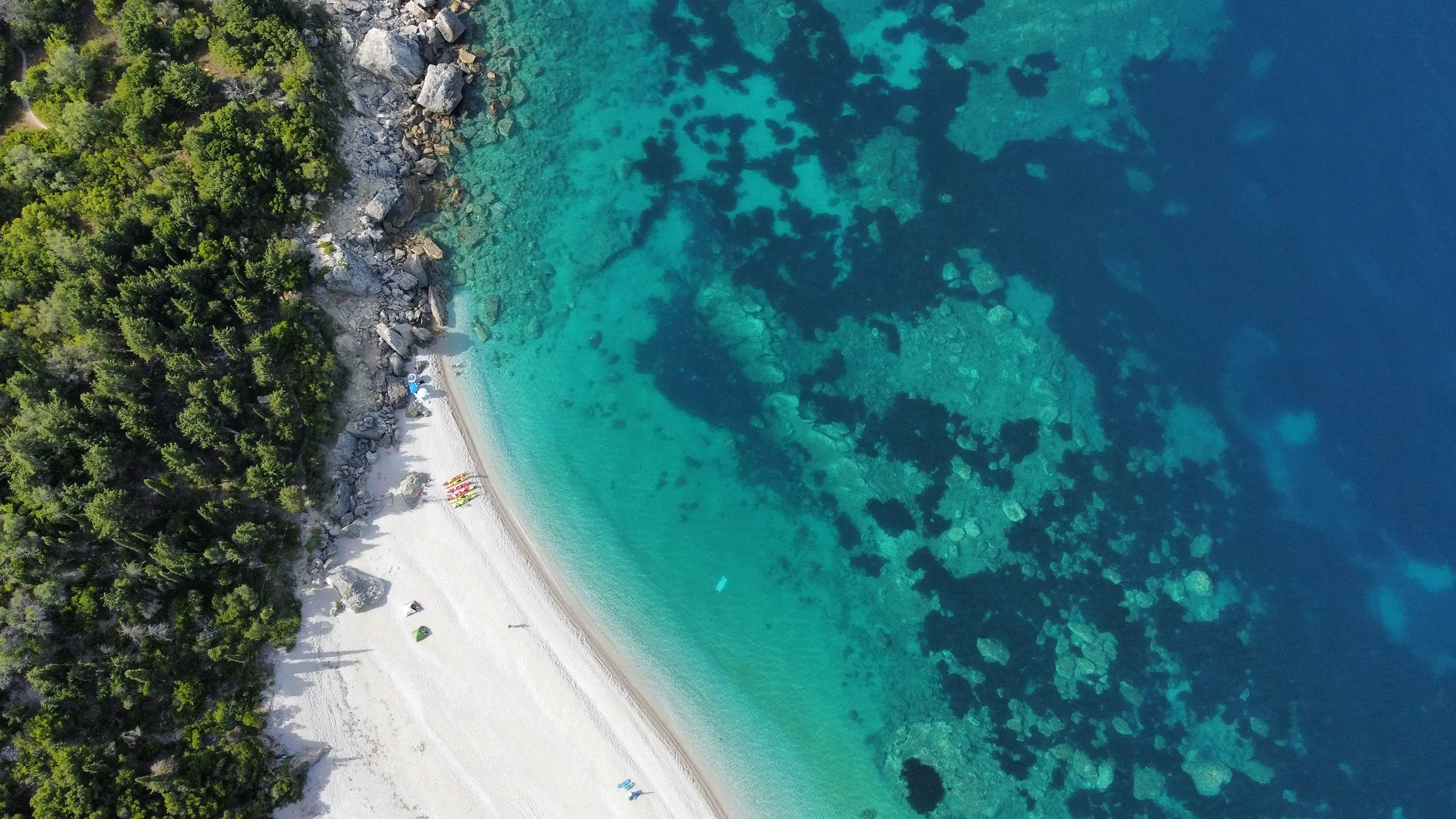 Aerial view of Apelistra beach, just south of Livadhi beach. 10 minutes from our property.