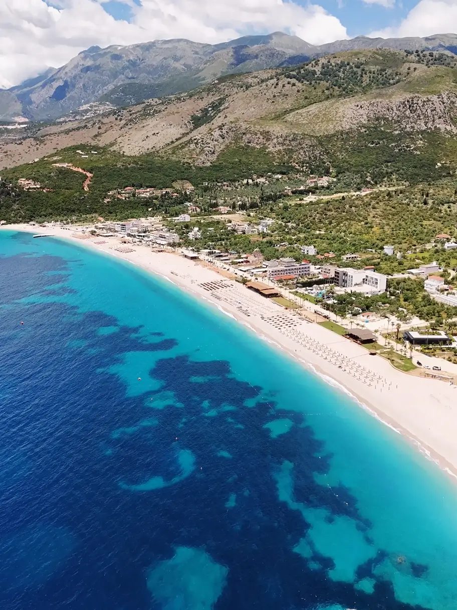 Aerial view of Livadhi beach.