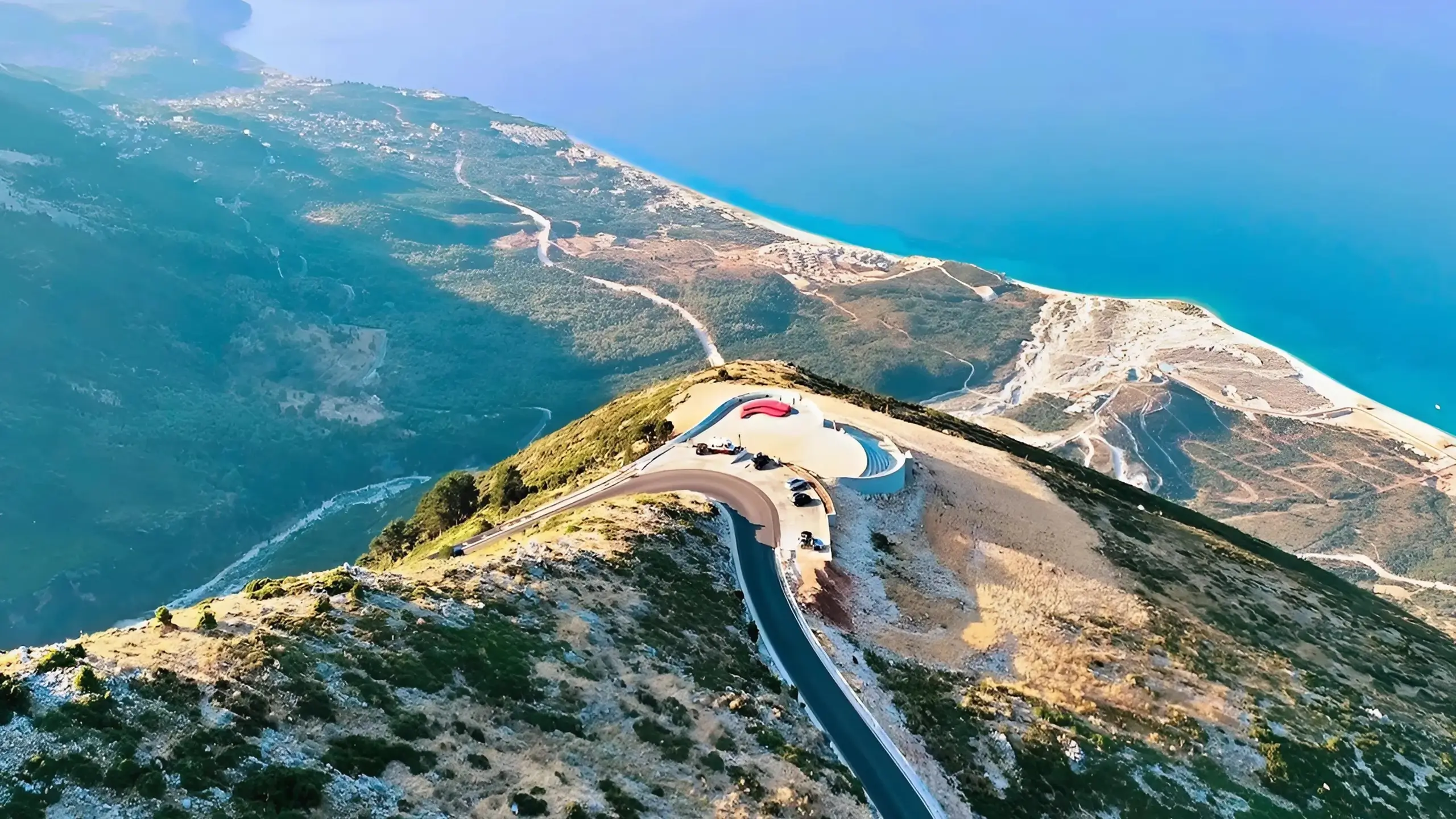 Drone view of Llogara pass.