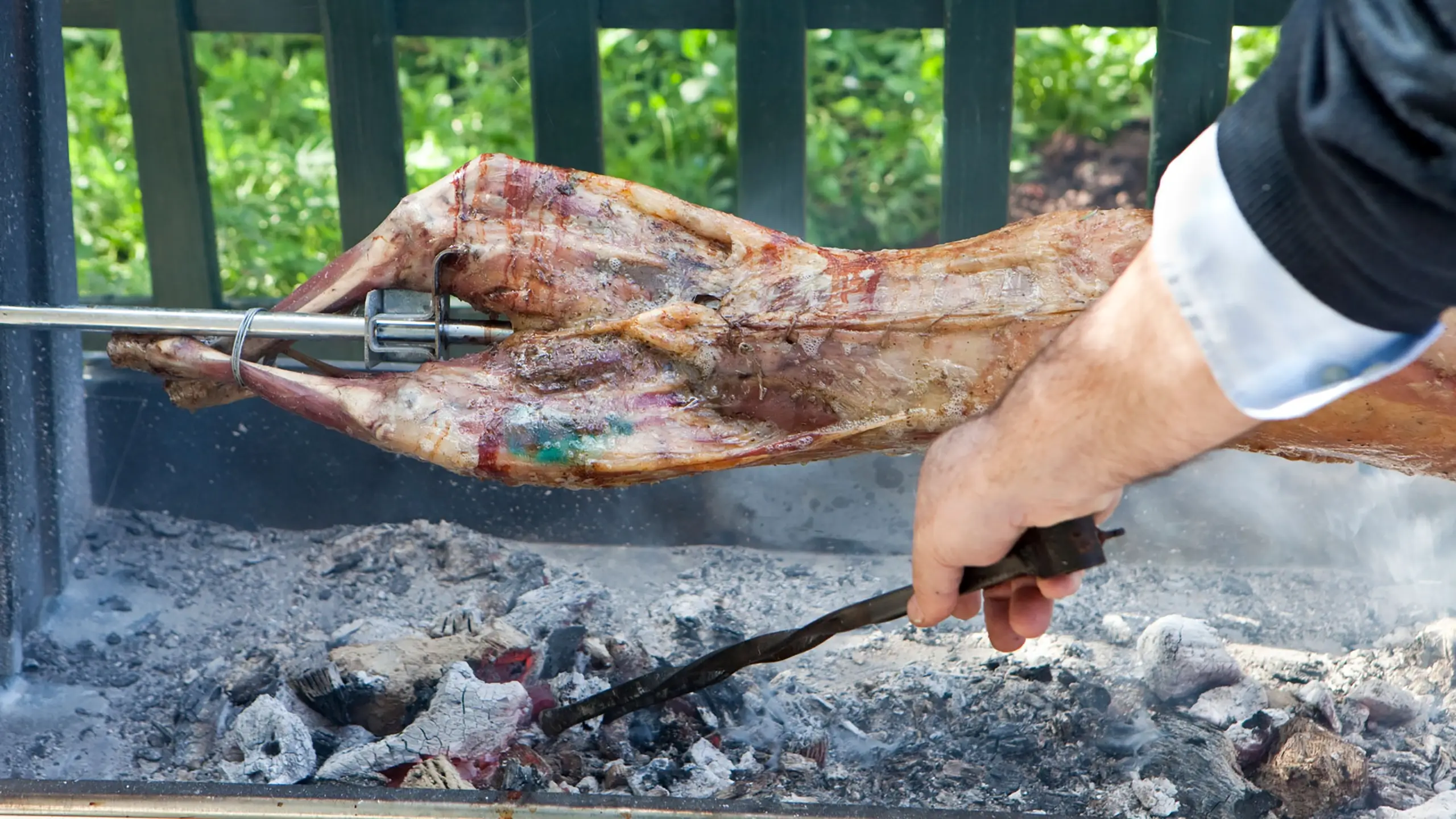 Roasting of a lamp during the celebration of Easter.